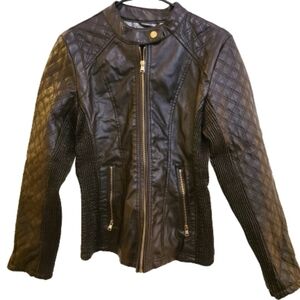 BB Winter Womans Faux Leather Moto Jacket